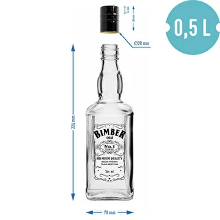 Butelka Daniels 500 ml z zakrętką, nadruk „Bimber OLD", 1 szt. – zdjęcie 6