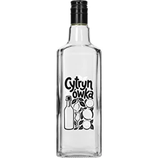Butelka Tynktura 500 ml z nadrukiem „Cytrynówka” i zakrętką