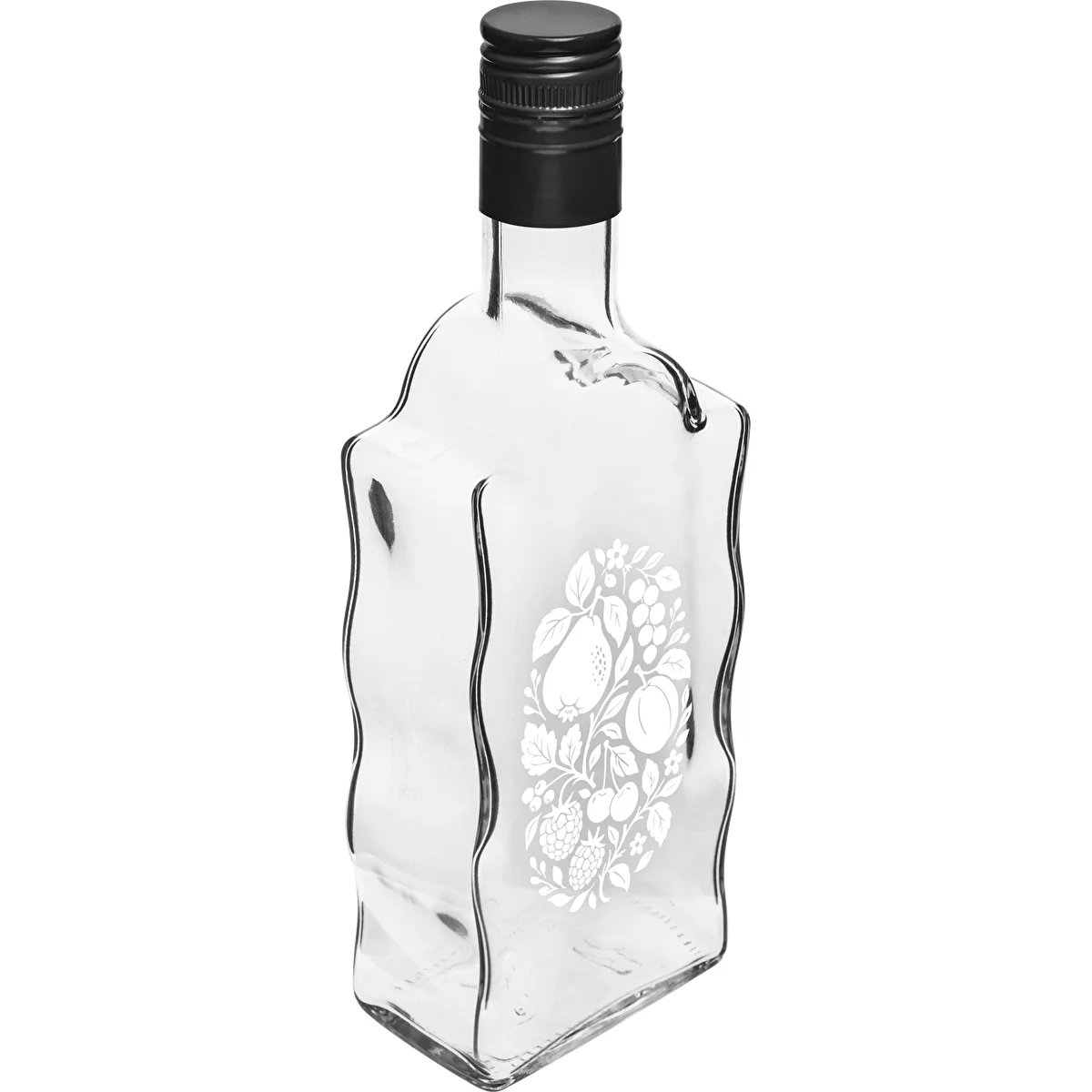 Butelka Klasztorna 500 ml z zakrętką i nadrukiem „Owoce” wzór1