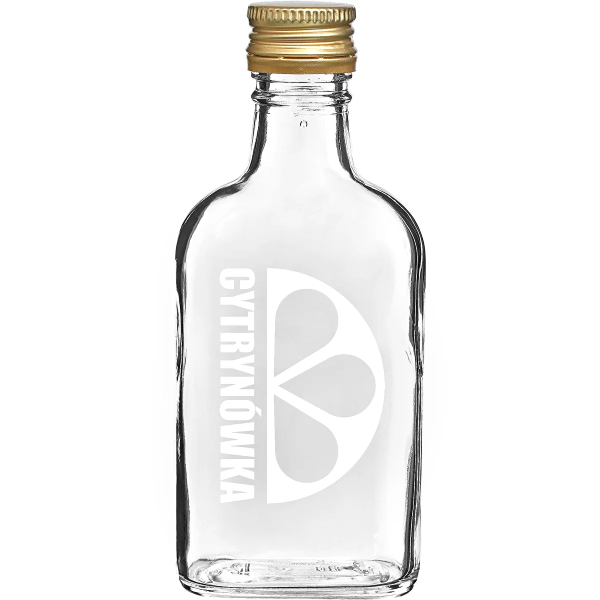 Butelka piersiówka 200 ml z zakrętką i nadrukiem „Cytrynówka” wzór2