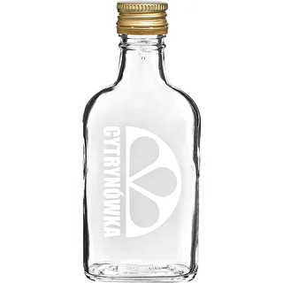Butelka piersiówka 200 ml z zakrętką i nadrukiem „Cytrynówka” wzór2