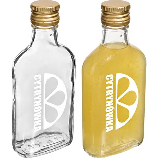 Butelka piersiówka 200 ml z zakrętką i nadrukiem „Cytrynówka” wzór2 – zdjęcie 5