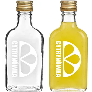 Butelka piersiówka 200 ml z zakrętką i nadrukiem „Cytrynówka” wzór2 – zdjęcie 2