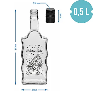 Butelka Klasztorna 500 ml z zakrętką, nadruk „Mikołaj", 1 szt. – zdjęcie 5