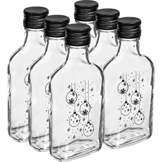 Butelka Piersiówka 200 ml z zakrętką, nadruk „Bombki", 1 szt. – zdjęcie 4