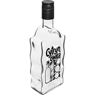 Butelka Klasztorna 500 ml z zakrętką i nadrukiem „Cytrynówka” wzór1