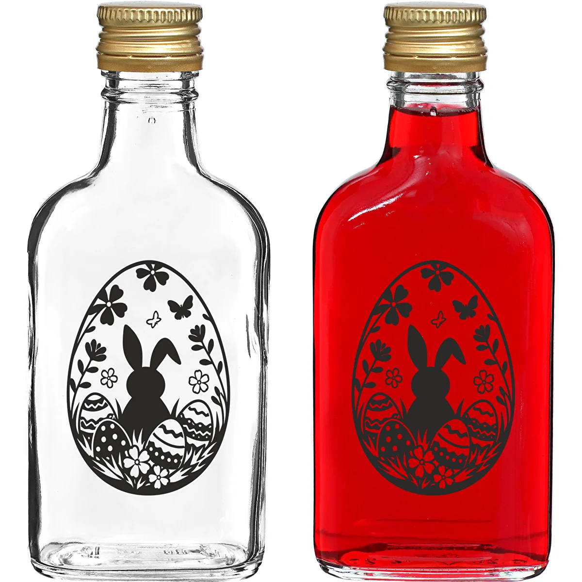 Butelka Piersiówka 200 ml z zakrętką, nadruk „Pisanka Wielkanocna", 1 szt.