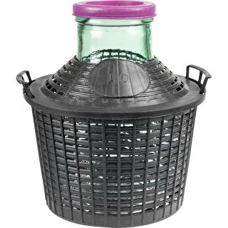 Balon do wina 10 L z szeroką szyjką w koszu plast.