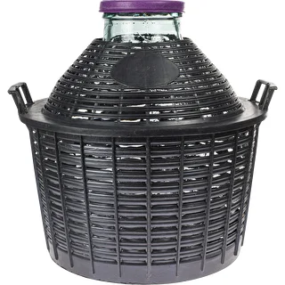 Balon do wina 25 L z szeroką szyjką w koszu plast.