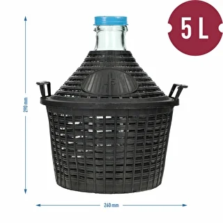 Balon do wina 5L w koszu plastikowym – zdjęcie 6