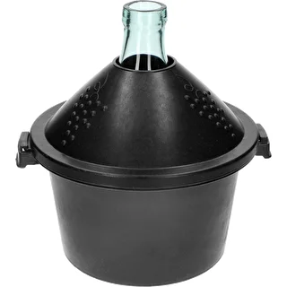 Balon szklany do wina 5 L - w koszu z tworzywa – zdjęcie 3