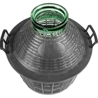 Balon do wina 20 L z szeroką szyjką w koszu plast. – zdjęcie 3