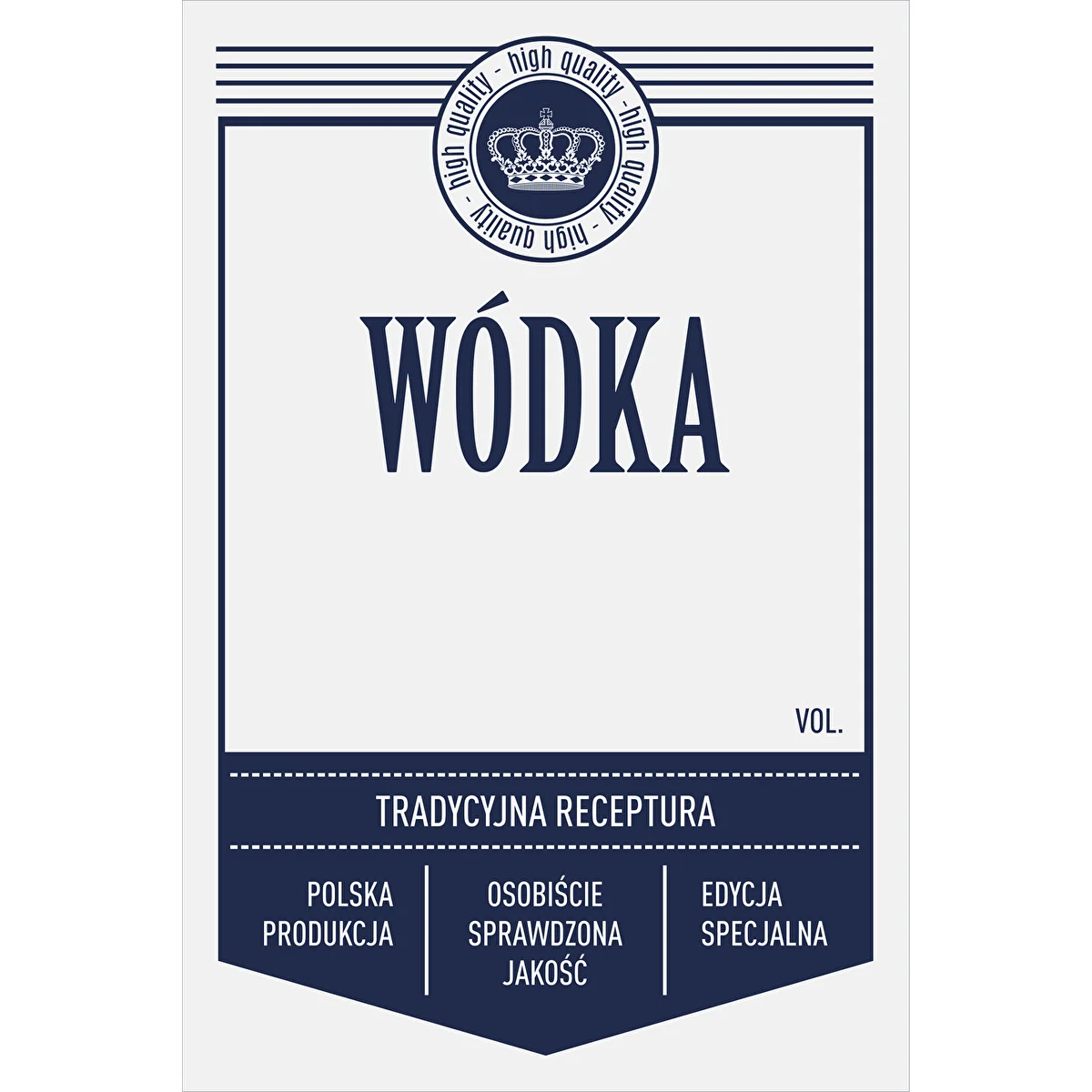 Etykiety samoprzylepne 60x90 mm na butelki, wódkę, białe, 20 szt.