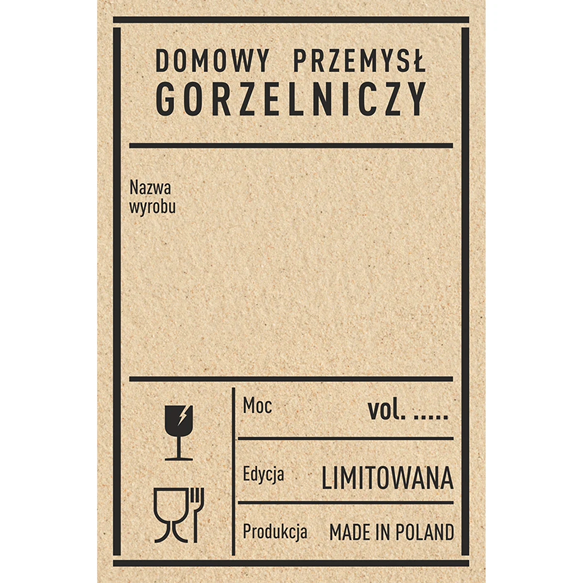 Etykiety samoprzylepne 60x90 mm na butelki, wódkę, PRL, 20 szt.