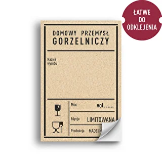 Etykiety samoprzylepne 60x90 mm na butelki, wódkę, PRL, 20 szt. – zdjęcie 2