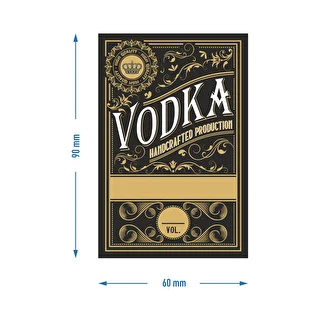 Etykiety samoprzylepne 60x90 mm na butelki, wódkę, czarne, 20szt. – zdjęcie 4