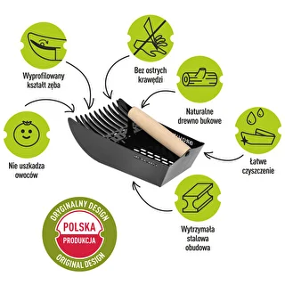 Zbieraczka do drobnych owoców, metalowa czarna – zdjęcie 9
