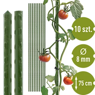 Tyczki ogrodowe Bioogród – stalowe powlekane, 0,75 m, fi 8 mm, 10 szt.