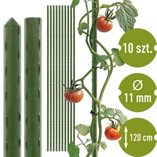 Tyczki ogrodowe Bioogród – stalowe powlekane, 1,2 m, fi 11 mm, 10 szt.