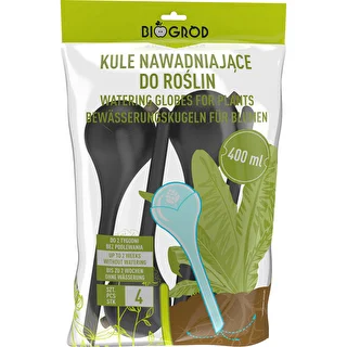 Kule nawadniające do roślin, czarne matowe, z korkiem,  400ml, 4 szt. – zdjęcie 4
