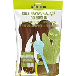 Kule nawadniające do roślin, bursztynowe przezroczyste, 400 ml, 4 szt. – zdjęcie 3