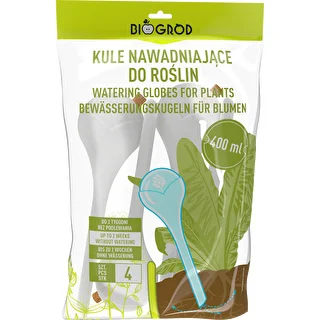 Kule nawadniające do roślin, białe półprzezroczyste z korkiem,  400ml, 4 szt. – zdjęcie 4