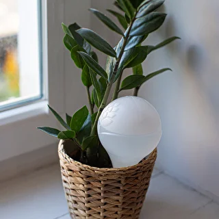 Kula nawadniająca do roślin, biała matowa z ceramiczną nóżką, 400ml – zdjęcie 11