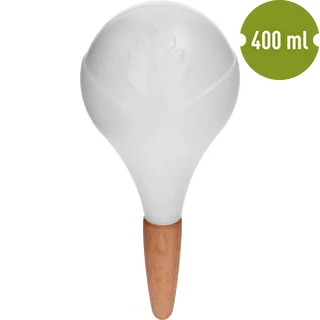 Kula nawadniająca do roślin, biała matowa z ceramiczną nóżką, 400ml – zdjęcie 2