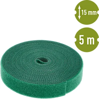 Taśma ogrodnicza na rzep, zielona, 15 mm x 5 m – zdjęcie 2