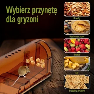 Pułapka na myszy – żywołapka, transparentna, 2 szt. – zdjęcie 6