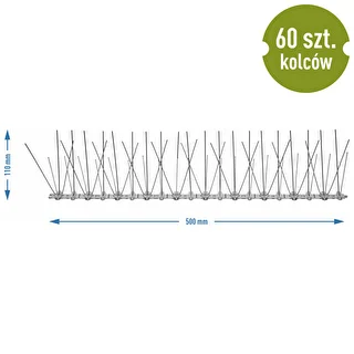 Kolce na ptaki, na plastikowej listwie, 10 szt. – zdjęcie 9