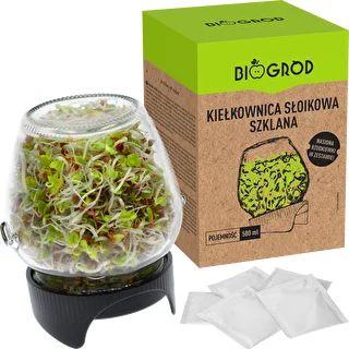 Kiełkownica słoikowa Twist-off + 5 opakowań nasion – zdjęcie 5