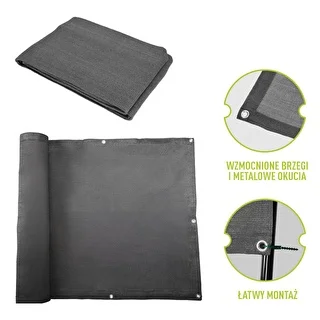 Siatka cieniująca (80%, 140 g/m2) 0,9x5 m, grafitowa – zdjęcie 6