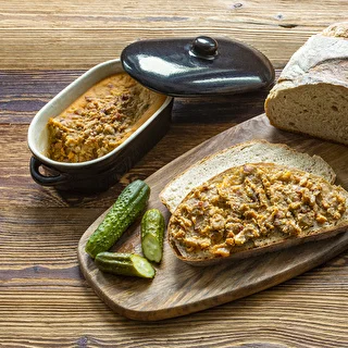 Kamionka - garnek na smalec, podłużny z pokrywką 0,75L – zdjęcie 4