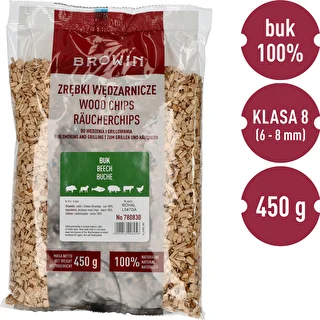 Zrębki do wędzenia/grillowania, buk, 450 g, kl. 8 – zdjęcie 3
