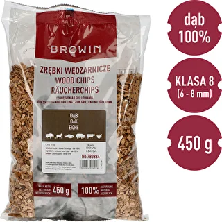 Zrębki do wędzenia/grillowania, dąb, 450 g, kl. 8 – zdjęcie 3