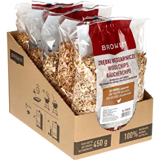 Zrębki do wędzenia/grillowania, 50% jabłoń + 50% buk, 450 g, kl. 8 – zdjęcie 2