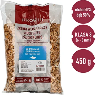 Zrębki do wędzenia/grillowania, 50% dąb + 50% olcha, 450 g, kl. 8 – zdjęcie 3