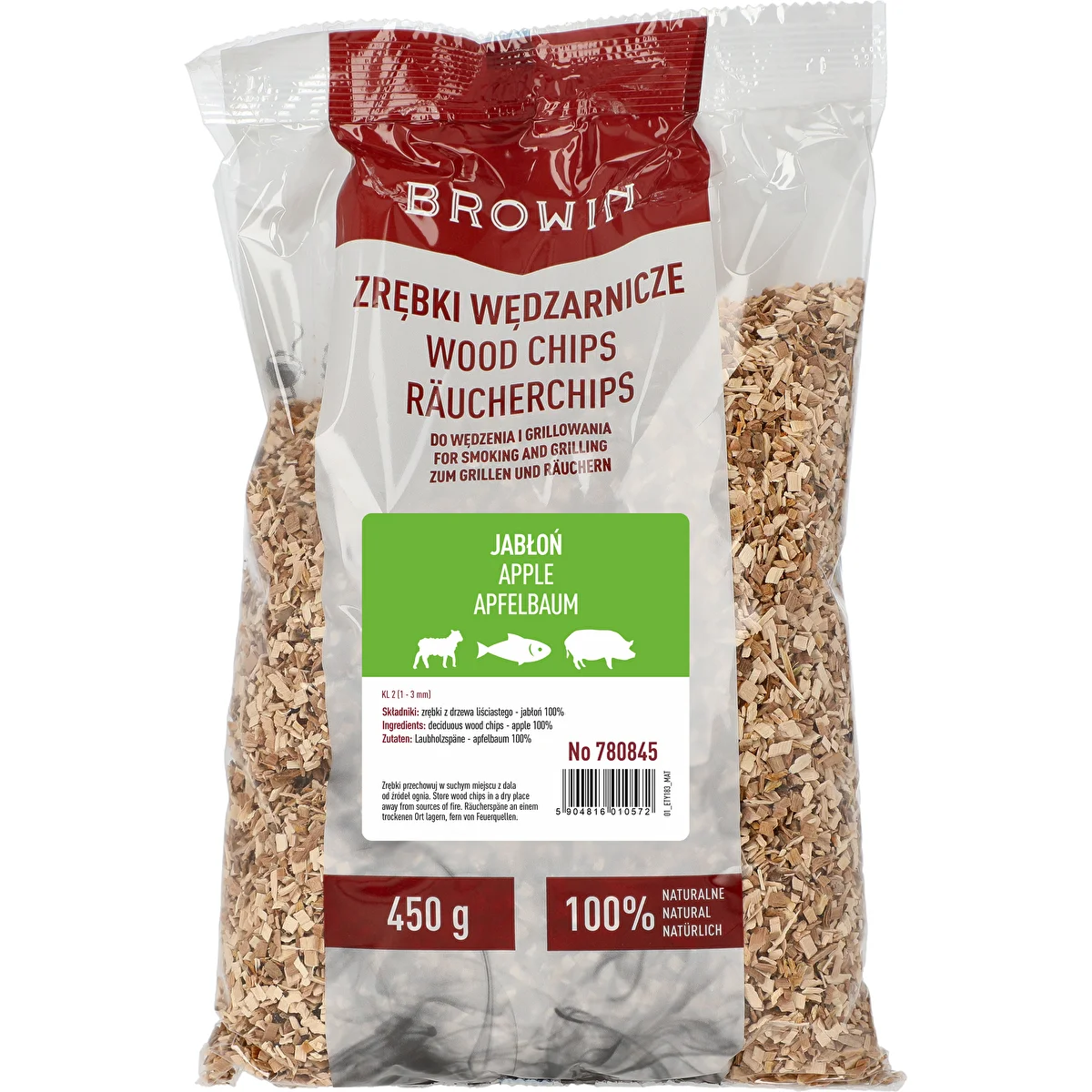 Zrębki do wędzenia/grillowania, jabłoń, 450 g, kl.2