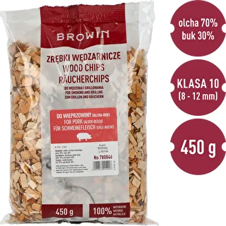 Zrębki do wędz./grill. wieprzowiny - mix olcha + buk, 450 g, kl.10 – zdjęcie 3