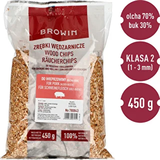 Zrębki do wędzenia/grillowania mix olcha + buk, 450 g, kl. 2 – zdjęcie 3