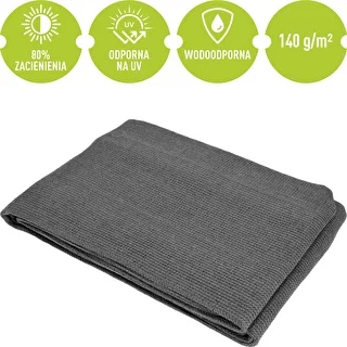 Siatka cieniująca (80%, 140 g/m2) 0,9x5 m, grafitowa – zdjęcie 5