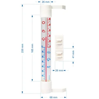 Termometr zewnętrzny z transparentną skalą (-70°C do +50°C) 23cm mix – zdjęcie 2