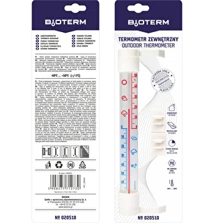 Termometr zewnętrzny z transparentną skalą (-70°C do +50°C) 23cm mix – zdjęcie 8