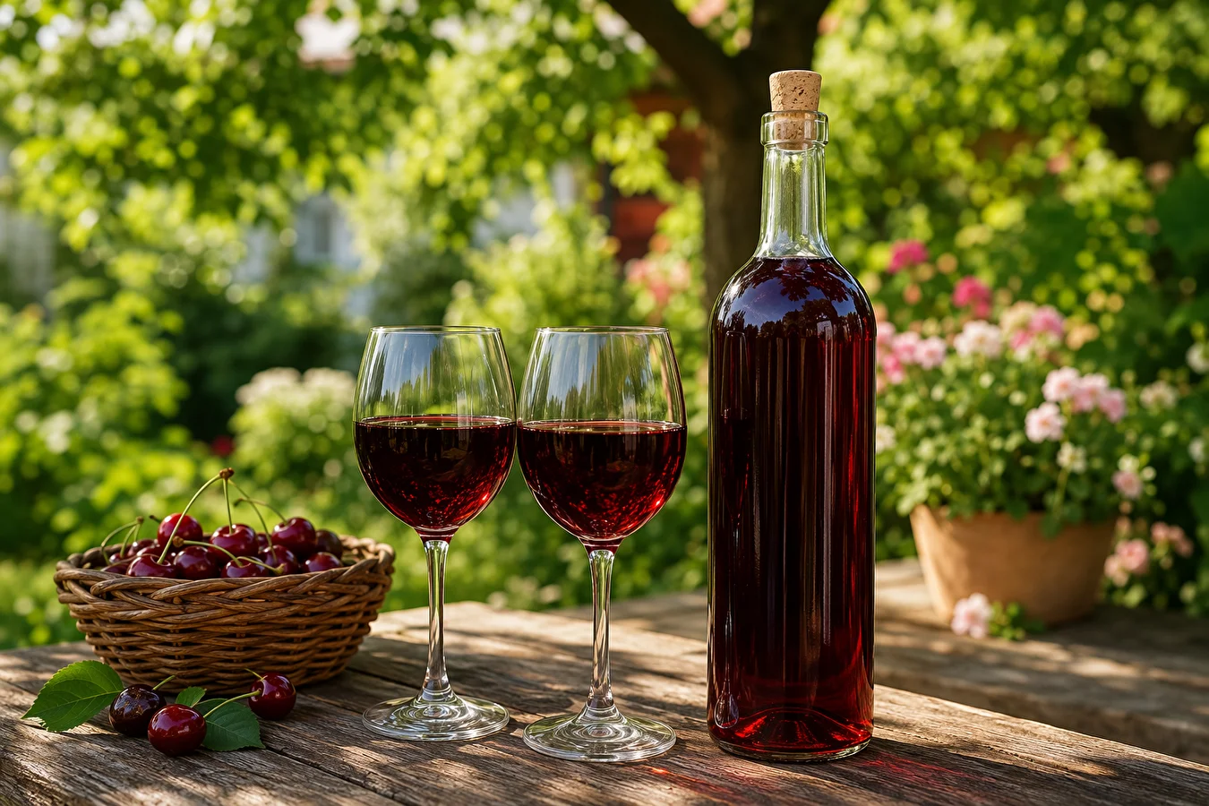 Wino z wiśni - półsłodkie