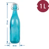 Butelka szklana 1 L z hermetycznym zamknięciem - w różnych kolorach - 2 ['różowa butelka', ' butelka Barbie', ' butelka Hulk', ' butelka Kraina lodu', ' butelka na wodę', ' butelka na lemoniadę', ' butelka do podlewania kwiatów', ' butelka dekoracyjna', ' butelka z zamykaniem hermetycznym']