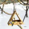 Drewniany karmnik dla ptaków - trójkątny - 12 ['budka dla ptaków', ' domek dla ptaków', ' dokarmianie ptaków', ' karmnik drewniany', ' karmnik opalany']