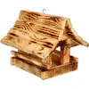 Karmnik dla ptaków drewniany, opalany, góralski domek  - 1 ['budka dla ptaków', ' domek dla ptaków', ' dokarmianie ptaków', ' karmnik drewniany', ' karmnik opalany']