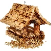Karmnik dla ptaków drewniany, opalany, góralski domek - 5 ['budka dla ptaków', ' domek dla ptaków', ' dokarmianie ptaków', ' karmnik drewniany', ' karmnik opalany']
