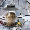 Karmnik dla ptaków - plastikowy, czarny 21x21x27 cm - 7 ['karmnik', ' karmnik dla ptaków', ' dokarmianie ptaków zimą', ' karmienie ptaków']
